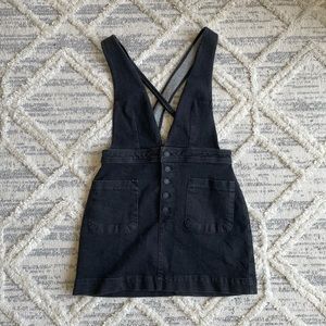 Free People Black Jean Overall Dress SZ 6